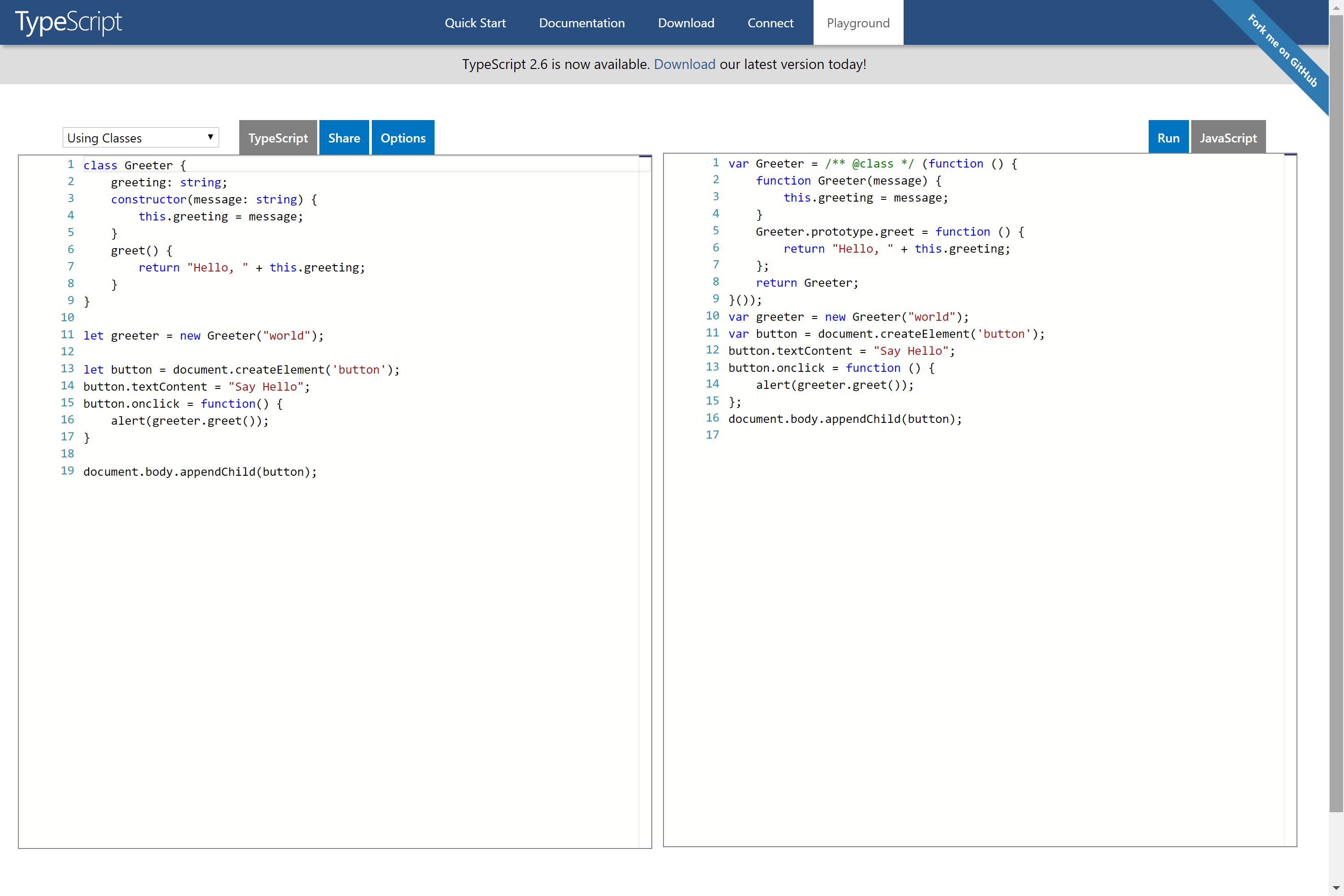 TypeScript Playground Online Editor